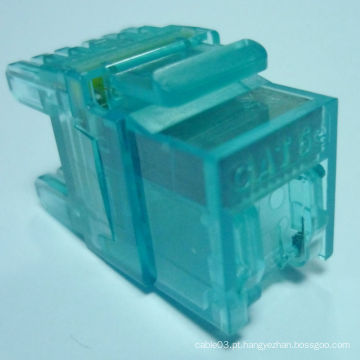 Azul, transparente, utp, rj45, cat.5e, modular, jaque